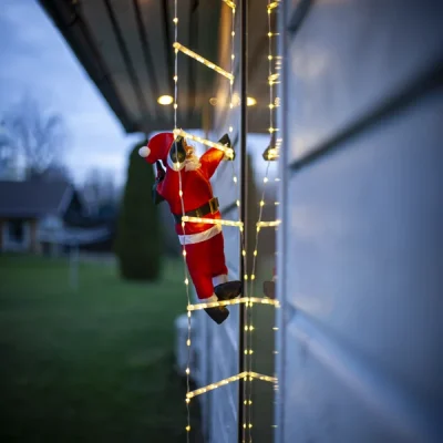 LED Kalėdų senelis ant kopėčių „Ladde“ 200 cm
