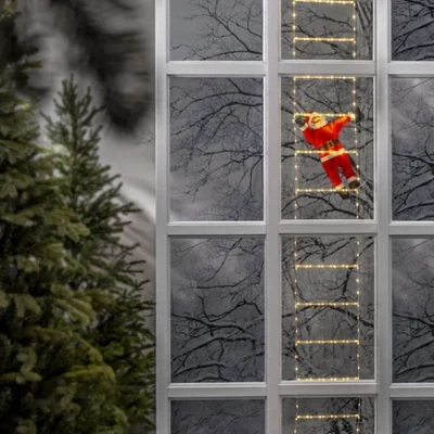 LED Kalėdų senelis ant kopėčių „Ladde“ 200 cm