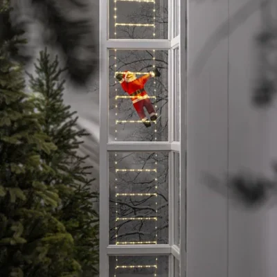 LED Kalėdų senelis ant kopėčių „Ladde“ 200 cm