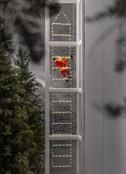 LED Kalėdų senelis ant kopėčių „Ladde“ 200 cm