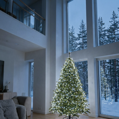 1500LED kalėdinės lemputės baltos spalvos 91.5m