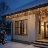 500 LED šviesų užuolaida šiltai balta + balta mirksinti 22.5 m