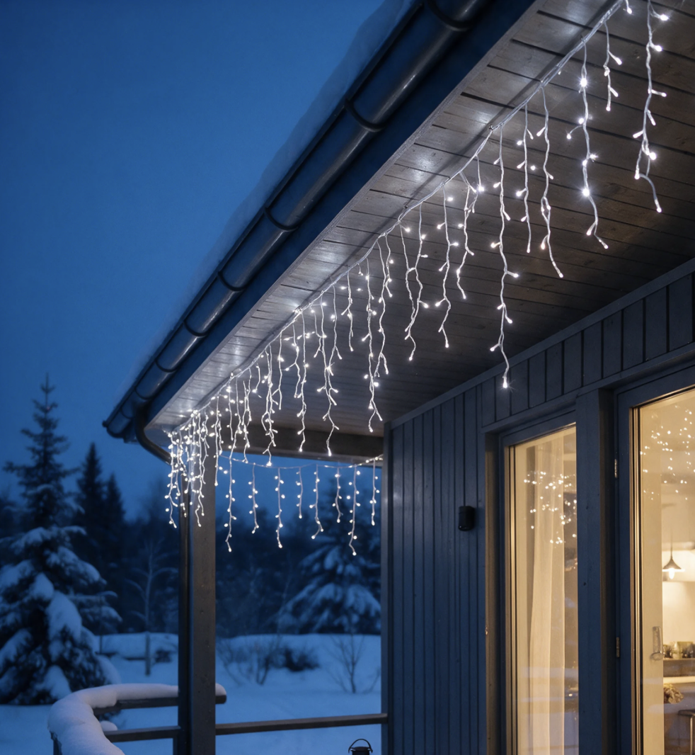 200LED šaltos baltos spalvos šviesos užuolaida 9.5M