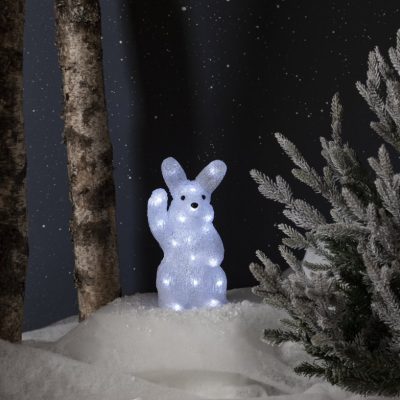 30 LED mojuojančio triušio dekoracija "Crystalo" 29 cm