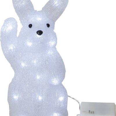 30 LED mojuojančio triušio dekoracija "Crystalo" 29 cm
