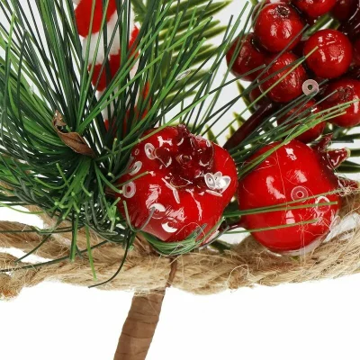 Dekoratyvinė šakelė su uogomis ir saldainio lazdele 24 cm