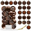Eglutės žaisliukų rinkinys 20 vnt., rudi rutuliai Ø 6 cm