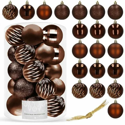 Eglutės žaisliukų rinkinys 20 vnt., rudi rutuliai Ø 6 cm