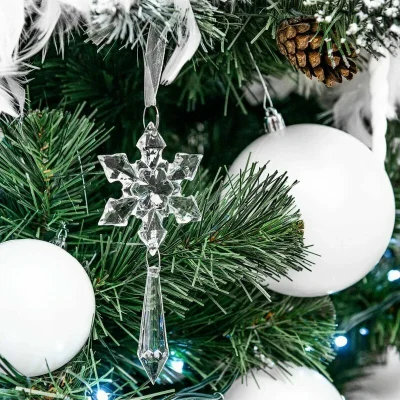 Eglutės žaisliukų rinkinys 37 vnt., perlamutro baltumo rutuliai Ø 2,5–7,5 cm