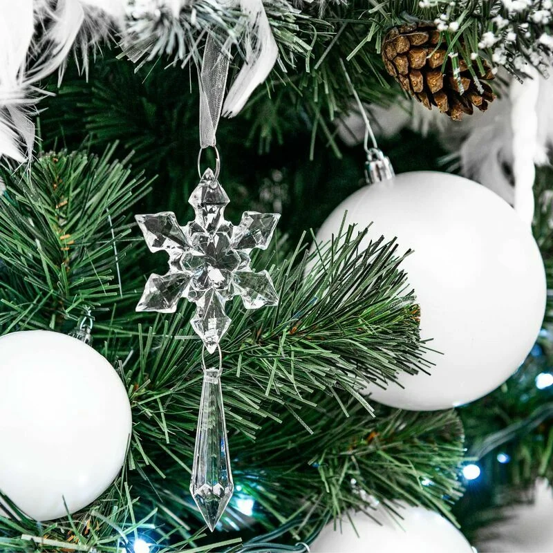 Eglutės žaisliukų rinkinys 37 vnt., perlamutro baltumo rutuliai Ø 2,5–7,5 cm