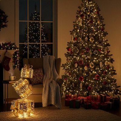 LED dekoracija „Dovanų dėžutės“