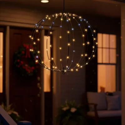 LED šviečiantis rutulys 42,5 cm, 112 LED, šiltai baltas