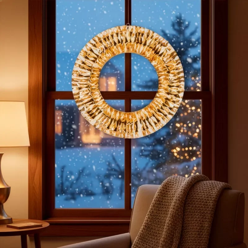 LED šviečiantis vainikas 45 cm, 360 LED, šiltai balta