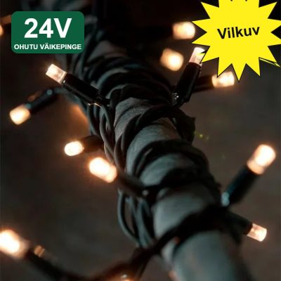 Mirksinti LED lempučių girlianda PRO 24V 10M