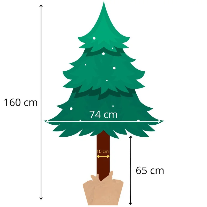 Apsnigta Kalėdų eglutė ant kamieno „Deimantinė pušis“ 160 cm
