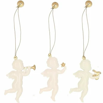 Metaliniai eglutės žaisliukai „Angelas“ 3 vnt., 7,5 cm